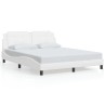Cadre de lit sans matelas blanc 160x200 cm similicuir 
