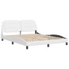 Cadre de lit sans matelas blanc 160x200 cm similicuir 