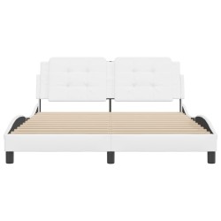 Cadre de lit sans matelas blanc 160x200 cm similicuir 