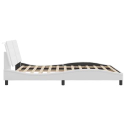 Cadre de lit sans matelas blanc 160x200 cm similicuir 