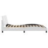 Cadre de lit sans matelas blanc 160x200 cm similicuir 
