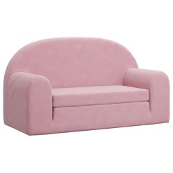 Canapé-lit pour enfants 2 places rose peluche douce 