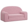 Canapé-lit pour enfants 2 places rose peluche douce 