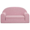 Canapé-lit pour enfants 2 places rose peluche douce 