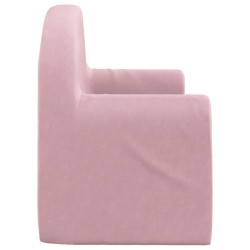 Canapé-lit pour enfants 2 places rose peluche douce 