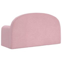 Canapé-lit pour enfants 2 places rose peluche douce 
