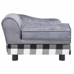 Canapé pour chien Gris 57x34x36 cm Peluche 
