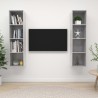 Meubles TV muraux 2 pcs Gris béton Bois d'ingénierie 