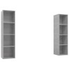 Meubles TV muraux 2 pcs Gris béton Bois d'ingénierie 