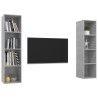 Meubles TV muraux 2 pcs Gris béton Bois d'ingénierie 