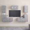 Ensemble de meubles TV 7 pcs Gris béton Bois d'ingénierie 