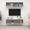 Meubles TV muraux 2 pcs Gris béton Bois d'ingénierie 