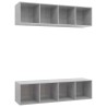 Meubles TV muraux 2 pcs Gris béton Bois d'ingénierie 