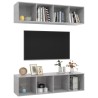 Meubles TV muraux 2 pcs Gris béton Bois d'ingénierie 