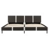 Cadre de lit sans matelas gris et blanc similicuir 180x200 cm 