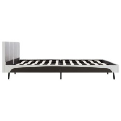 Cadre de lit sans matelas gris et blanc similicuir 180x200 cm 