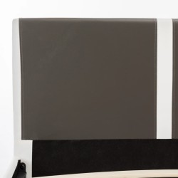 Cadre de lit sans matelas gris et blanc similicuir 180x200 cm 