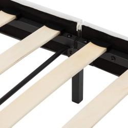 Cadre de lit sans matelas gris et blanc similicuir 180x200 cm 