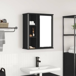 Armoire murale de salle de bain miroir chêne noir 50x21x60 cm 