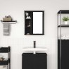 Armoire murale de salle de bain miroir chêne noir 50x21x60 cm 