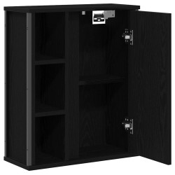 Armoire murale de salle de bain miroir chêne noir 50x21x60 cm 