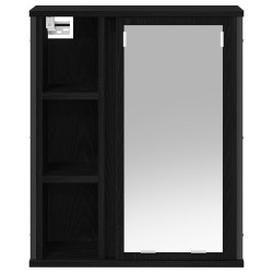Armoire murale de salle de bain miroir chêne noir 50x21x60 cm 