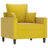 Fauteuil avec repose-pied jaune 60 cm velours 