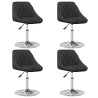Chaises à manger pivotantes lot de 4 Noir Velours 