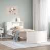 Lit bibliothèque sans matelas blanc 75x190cm bois de pin massif 
