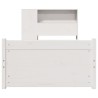 Lit bibliothèque sans matelas blanc 75x190cm bois de pin massif 