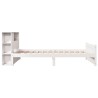 Lit bibliothèque sans matelas blanc 75x190cm bois de pin massif 