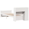 Lit bibliothèque sans matelas blanc 75x190cm bois de pin massif 