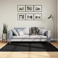 Tapis shaggy PAMPLONA poils longs moderne noir 160x160 cm 