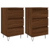 Tables de chevet 2 pcs chêne marron 40x35x69 cm bois ingénierie 