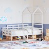 Lit de jour avec toit sans matelas blanc 90x190 cm bois massif 