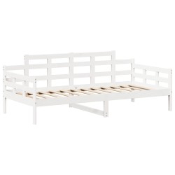 Lit de jour avec toit sans matelas blanc 90x190 cm bois massif 