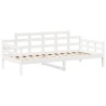 Lit de jour avec toit sans matelas blanc 90x190 cm bois massif 