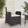 Chaises inclinables de jardin lot de 2 et coussins noir rotin 