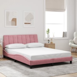 Cadre de lit sans matelas rose 120x200 cm velours 
