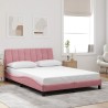 Cadre de lit sans matelas rose 120x200 cm velours 