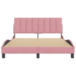 Cadre de lit sans matelas rose 120x200 cm velours 