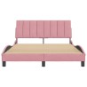 Cadre de lit sans matelas rose 120x200 cm velours 