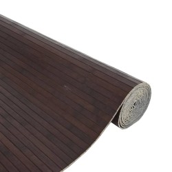 Tapis rectangulaire marron foncé 80x500 cm bambou 