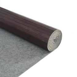 Tapis rectangulaire marron foncé 80x500 cm bambou 