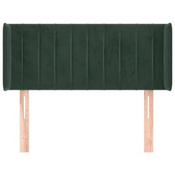 Tête de lit avec oreilles Vert foncé 93x16x78/88 cm Velours 