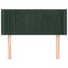 Tête de lit avec oreilles Vert foncé 93x16x78/88 cm Velours 