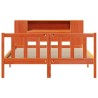 Lit bibliothèque sans matelas cire marron 120x190cm pin massif 