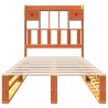 Lit bibliothèque sans matelas cire marron 75x190 cm pin massif 