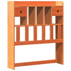 Lit bibliothèque sans matelas cire marron 75x190 cm pin massif 