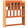 Lit bibliothèque sans matelas cire marron 75x190 cm pin massif 